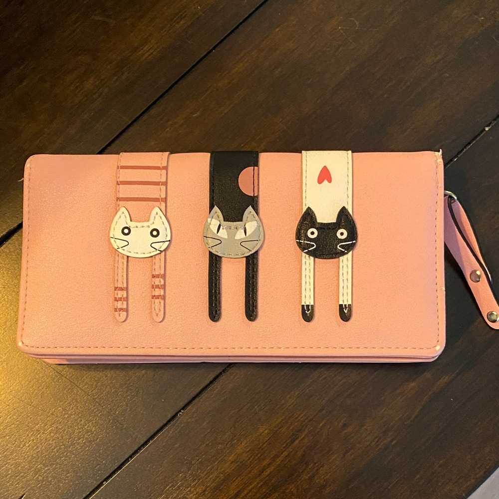Pink Cat-Themed Wallet